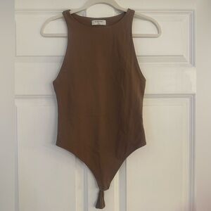 Aritzia Wilfred Brown Sleeveless Bodysuit